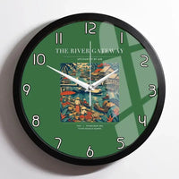 Thumbnail for VINTAGE G4066 - The River Gateway - Designed Wall Clocks design on green framed