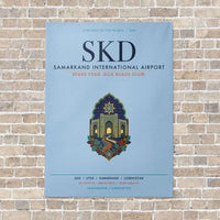 Thumbnail for Samarkand International Airport SKD vertical canvas print - no frame - light blue background