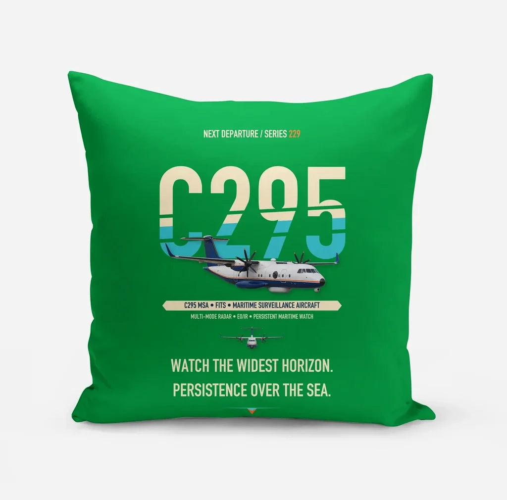 Airbus C295 Maritime Surveillance Aircraft design on green pillow