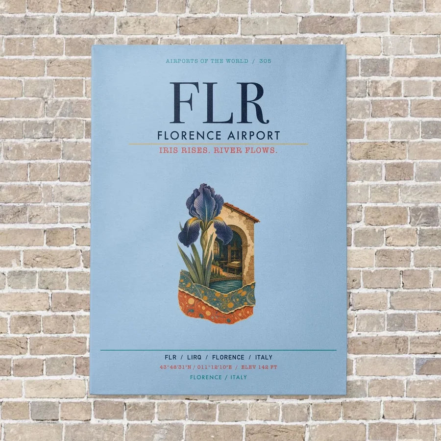 Florence Airport FLR vertical canvas print - no frame - light blue background