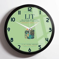 Thumbnail for Bill and Hillary Clinton National Airport (LIT) design on light green framed wall clock