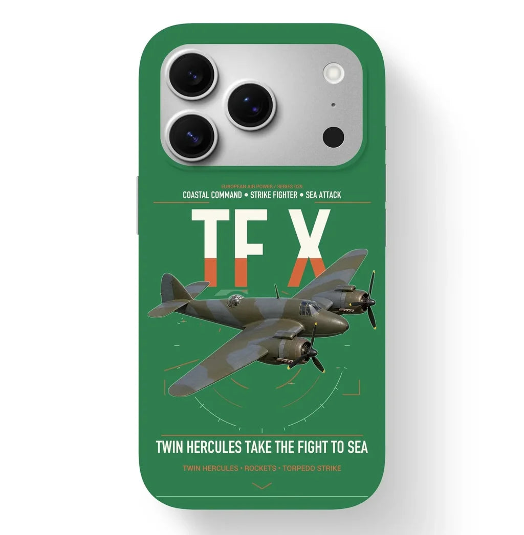 Bristol Beaufighter TF X design on green magsafe iphone case, for iPhone 17 Pro