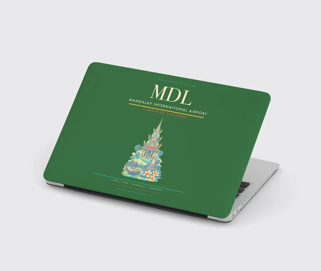Mandalay International Airport (MDL) design on green MacBook case