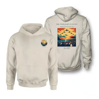 Thumbnail for VINTAGE G4260 - The Twilight Flypast - Double-Side Hoodie design on khaki double side