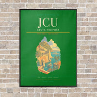Thumbnail for Ceuta Heliport JCU vertical canvas print - framed - green background