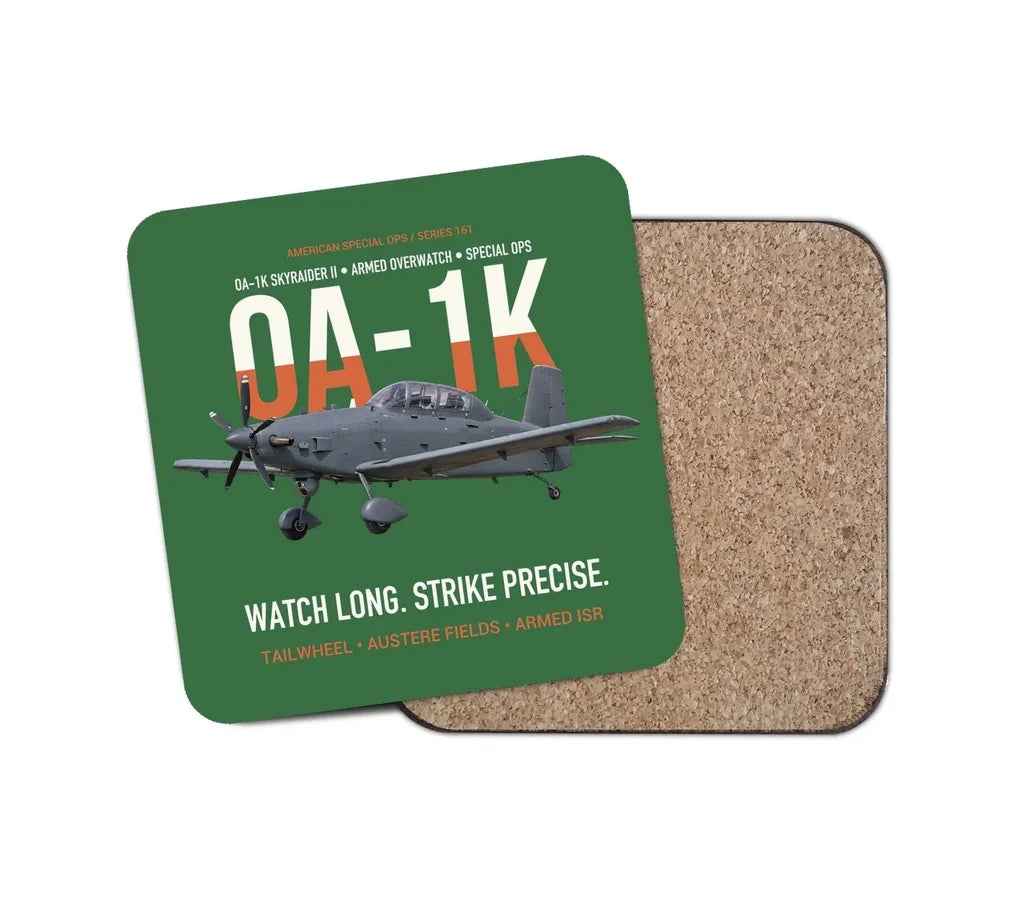 OA-1K Skyraider II Armed Overwatch design on green 1 piece coaster