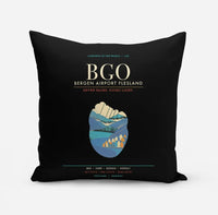 Thumbnail for Bergen Airport Flesland BGO - Seven-Rain Fjord Tapestry - Black