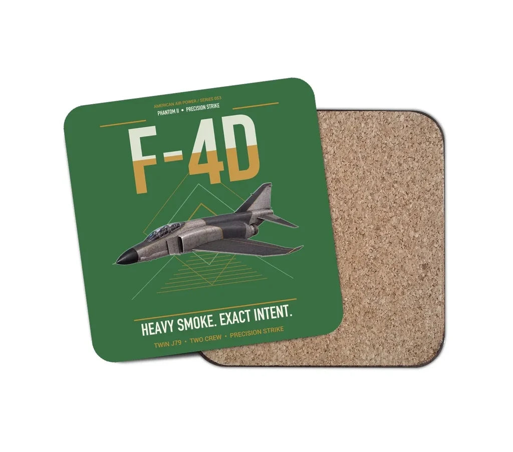 F-4D Phantom II design on green 1 piece coaster