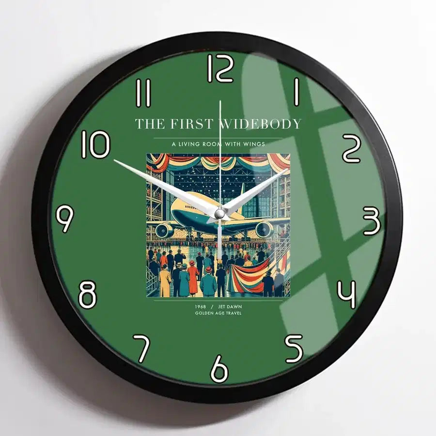 VINTAGE G4134 - The First Widebody - Designed Wall Clocks design on green framed