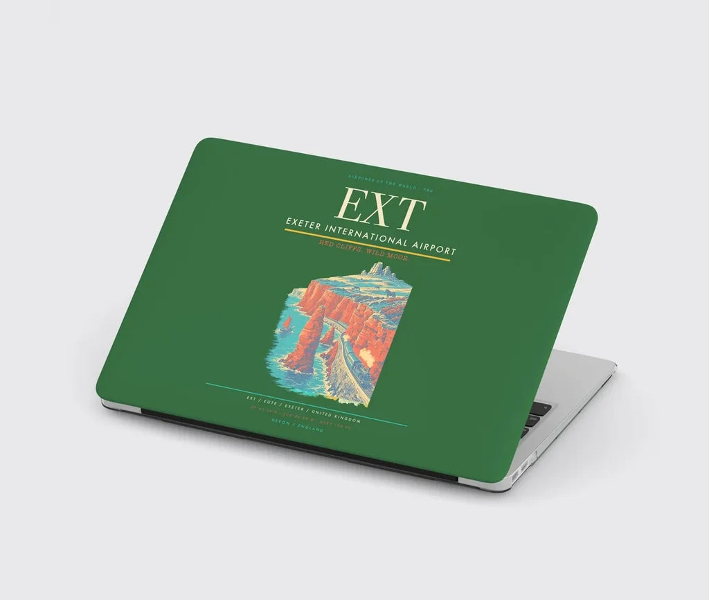 Exeter International Airport (EXT) design on green MacBook case