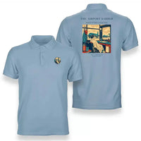 Thumbnail for VINTAGE G4377 - The Airport Barber - Double-Side Polo T-Shirt design on lightblue