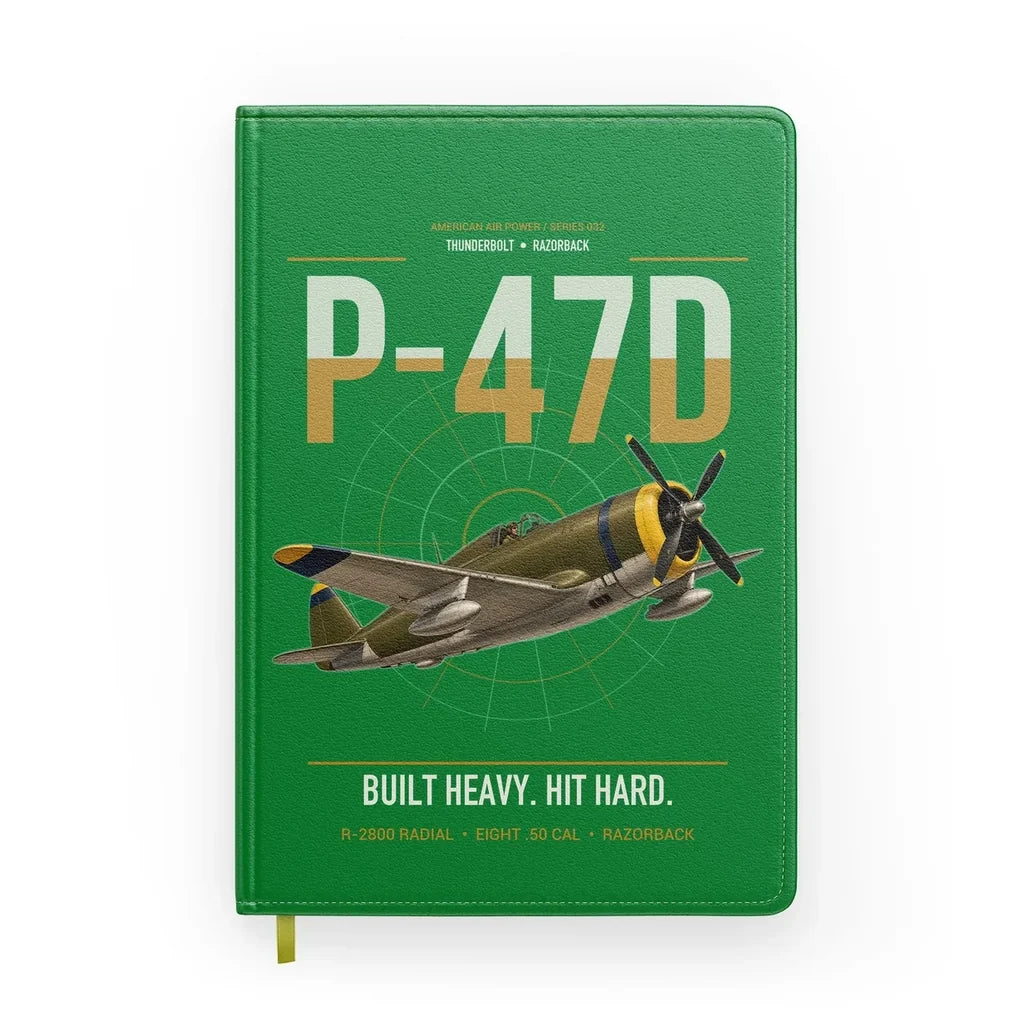 P-47D Thunderbolt Razorback design on green notebook
