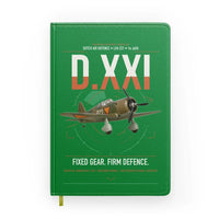 Thumbnail for Fokker D.XXI — Dutch LVA aircraft 221 design on green notebook