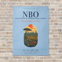 Thumbnail for Jomo Kenyatta International Airport Nairobi NBO vertical canvas print - no frame - light blue background
