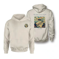 Thumbnail for VINTAGE G4000 - The First Flight Dunes - Double-Side Hoodie design on khaki double side