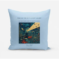 Thumbnail for VINTAGE G4425 - The Runway's Last Light - Designed Pillows design on lightblue