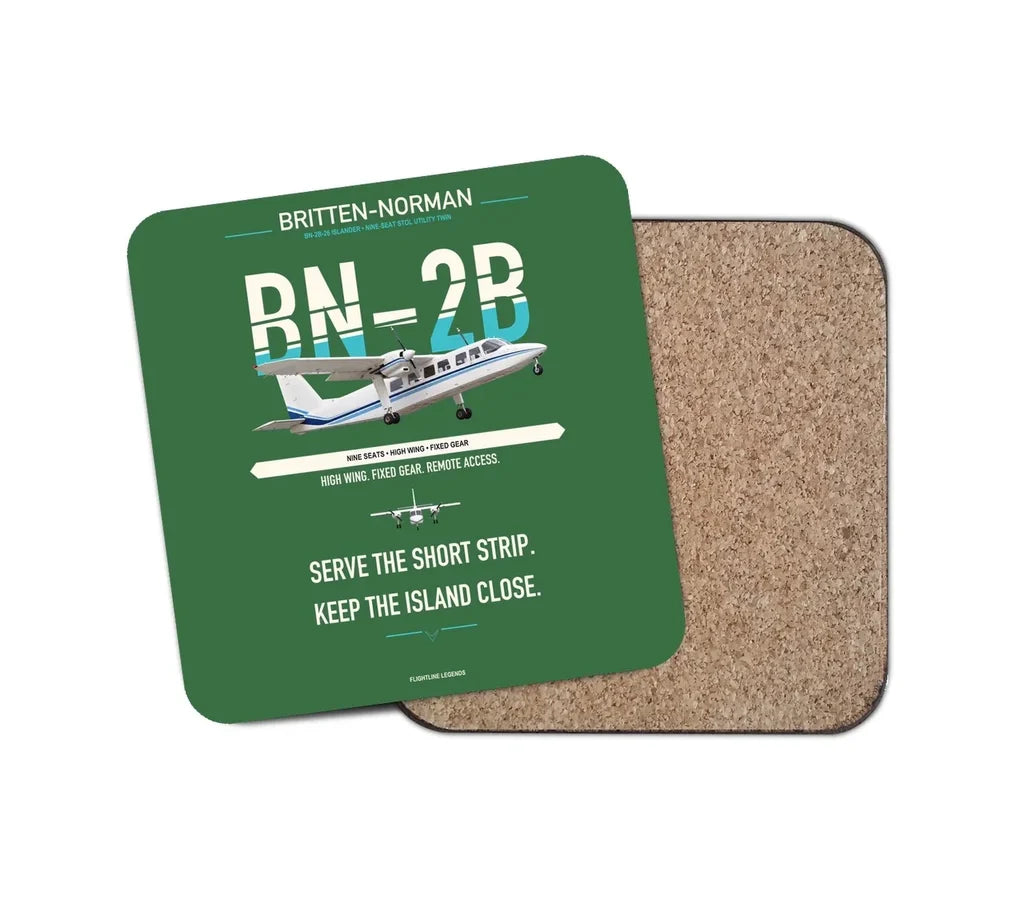 Britten-Norman BN-2B-26 Islander design on green 1 piece coaster