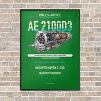 Thumbnail for AE 2100D3 vertical canvas print - framed - green background