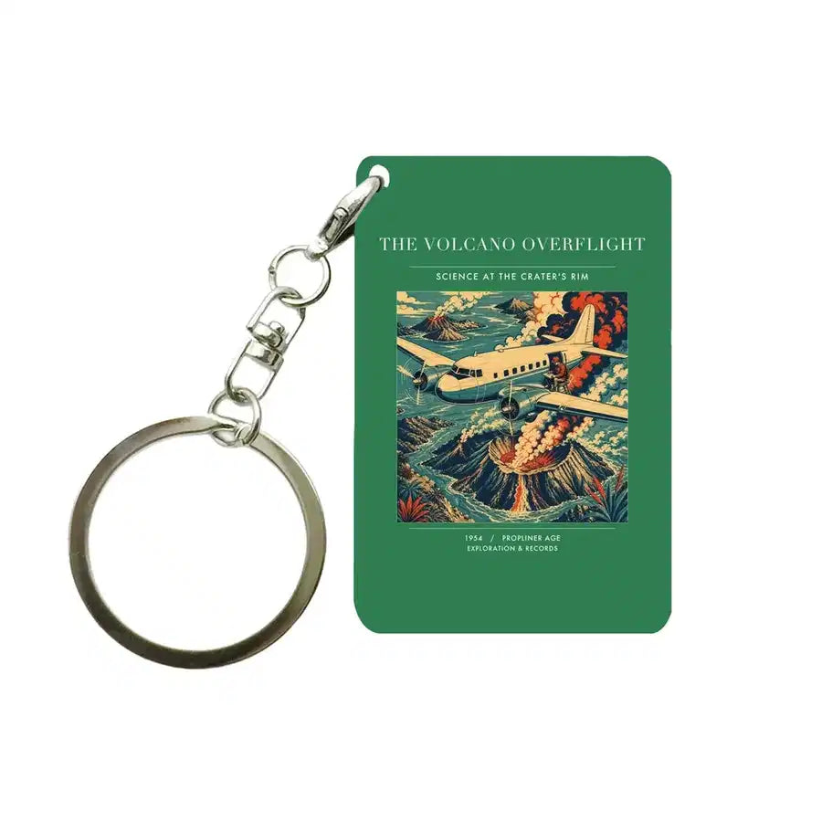 VINTAGE G4206 - The Volcano Overflight - Designed Key Chain design on green