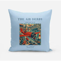 Thumbnail for VINTAGE G4025 - The Air Derby - Designed Pillows design on lightblue