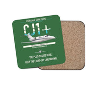 Thumbnail for Cessna Citation CJ1+ design on green 1 piece coaster