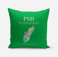 Thumbnail for Phnom Penh International Airport (PNH) design on green pillow