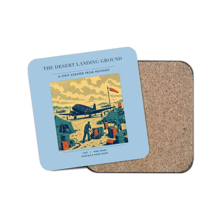 The Desert Landing Ground - Designed Coasters design on light blue 1-piece
