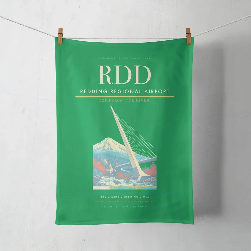 Redding Regional Airport (RDD) design on green towel