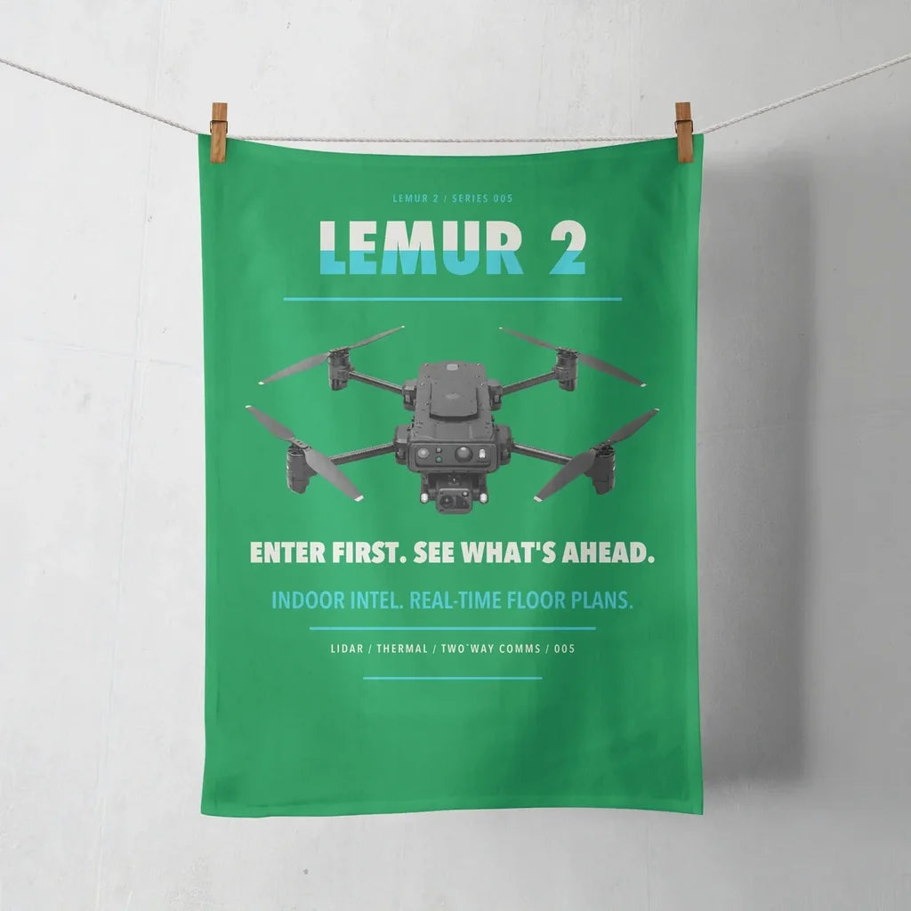 BRINC LEMUR 2 design on green towel