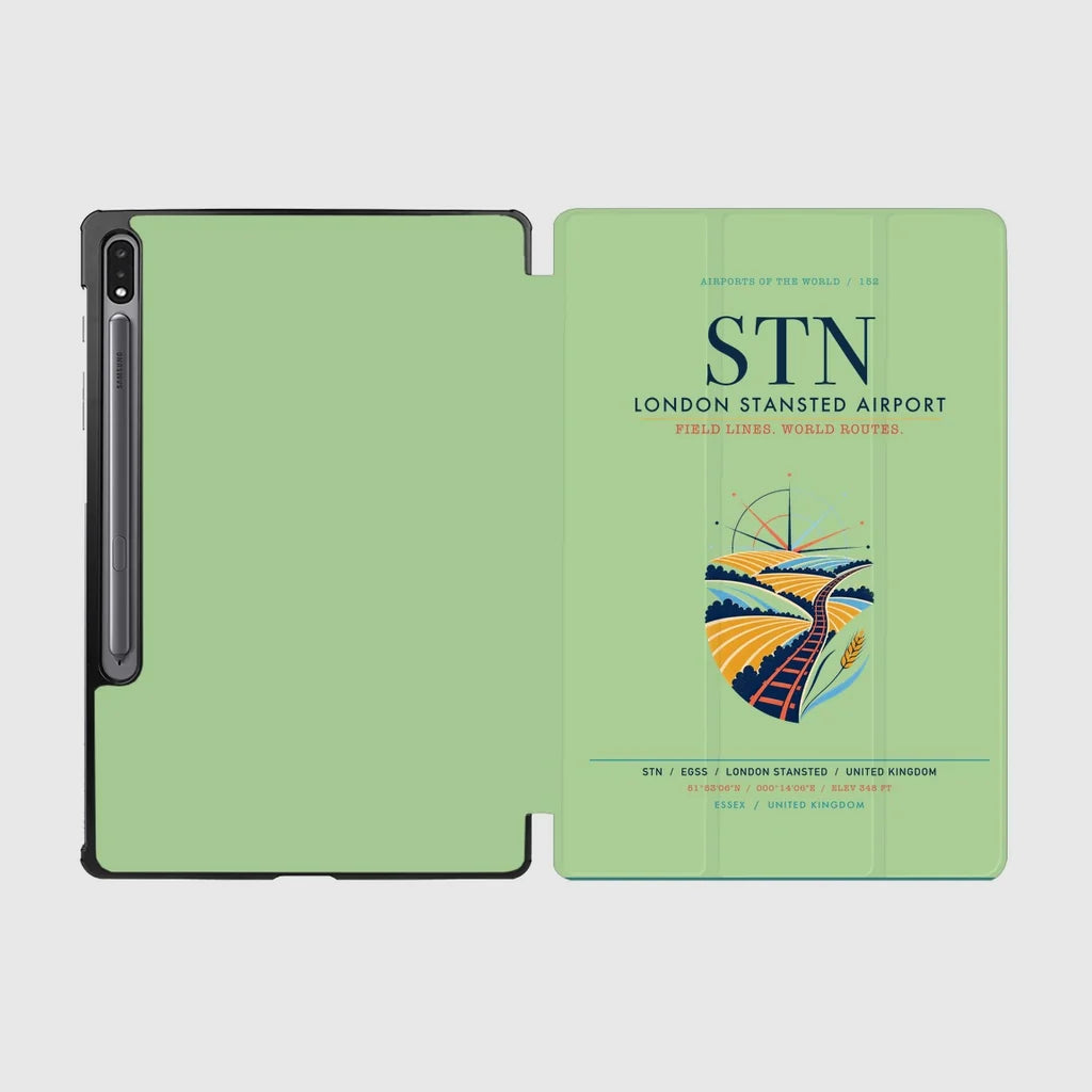 London Stansted Airport (STN) design on light green samsung tablet tablet case