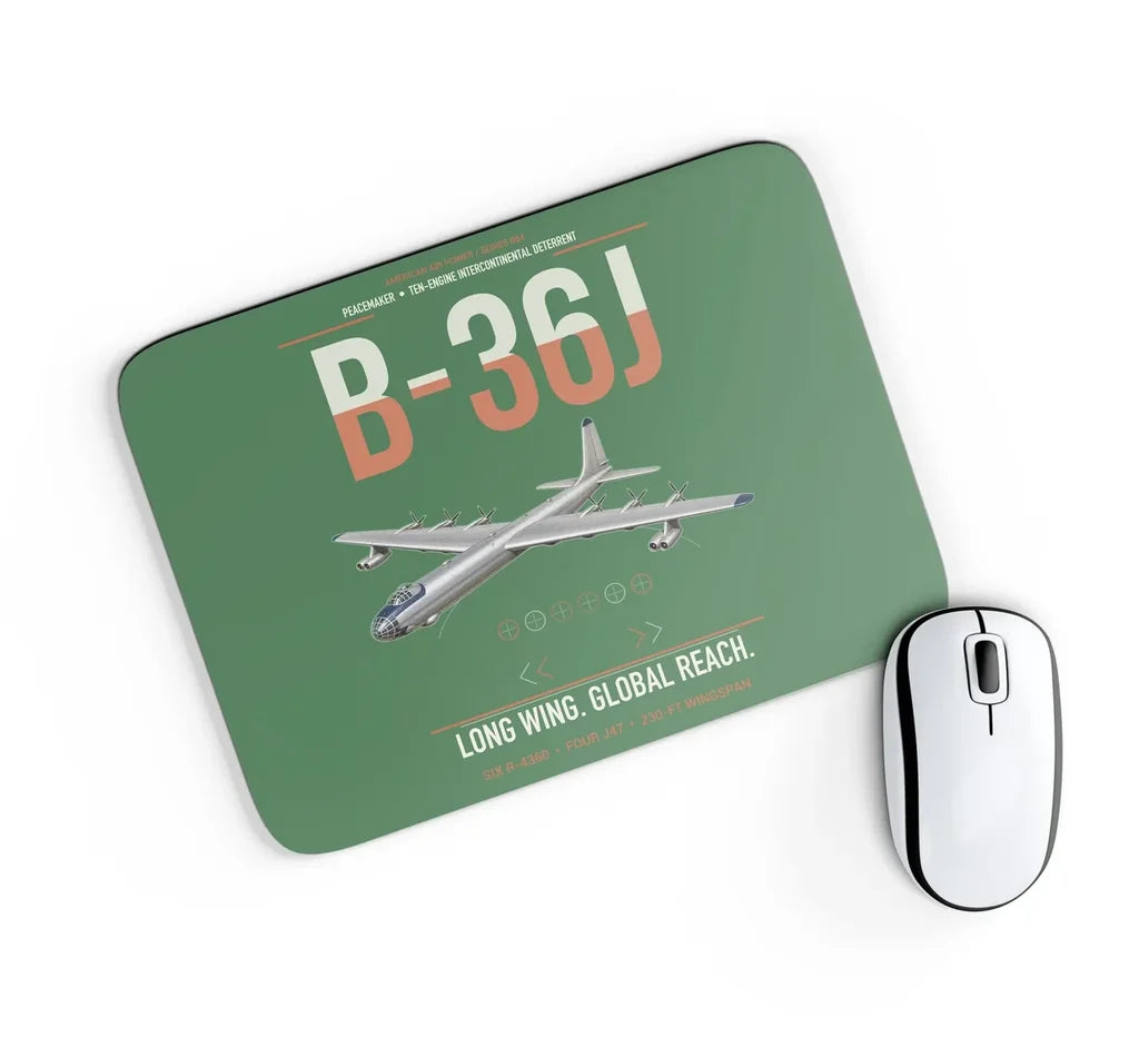 B-36J Peacemaker design on green rectangle mouse pad