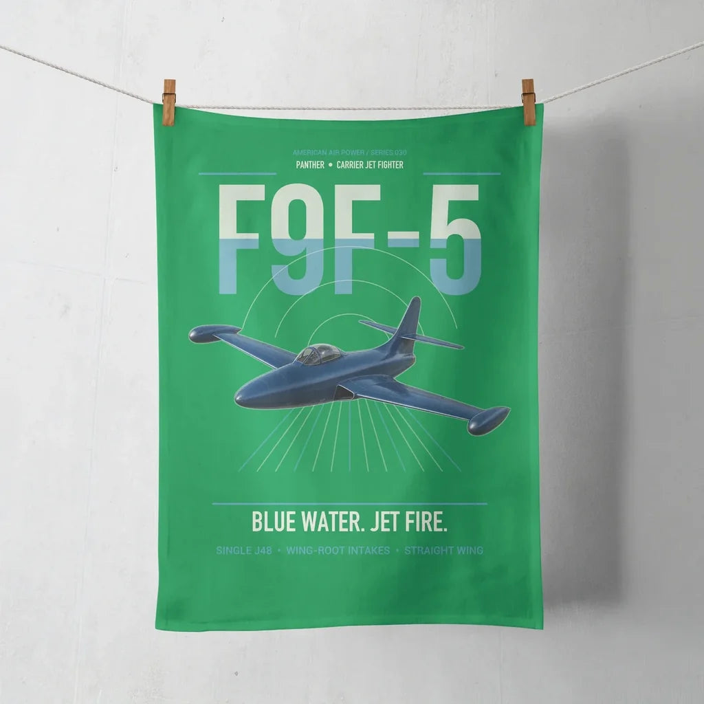 F9F-5 Panther design on green towel