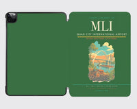 Thumbnail for Quad City International Airport (MLI) design on green ipad tablet case