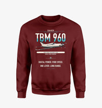 Thumbnail for Daher TBM 960 design on wine red sweatshirt