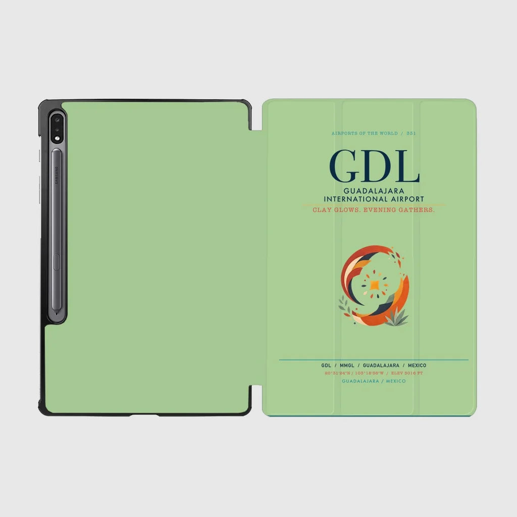 Guadalajara International Airport (GDL) design on light green samsung tablet tablet case