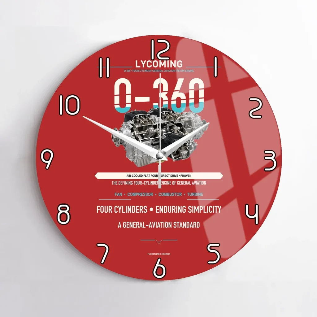 O-360 design on red no frame wall clock