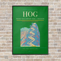 Thumbnail for Frank País Airport HOG — Holguín vertical canvas print - framed - green background