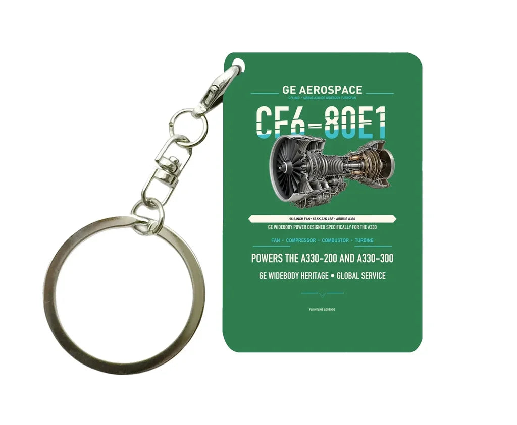 CF6-80E1 Key Chain design on green key chain