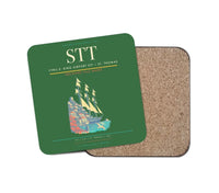 Thumbnail for Cyril E. King Airport (STT) design on green 1 piece coaster