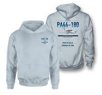 Thumbnail for Piper PA-44-180 Seminole design on light blue double-side hoodie, double-side print