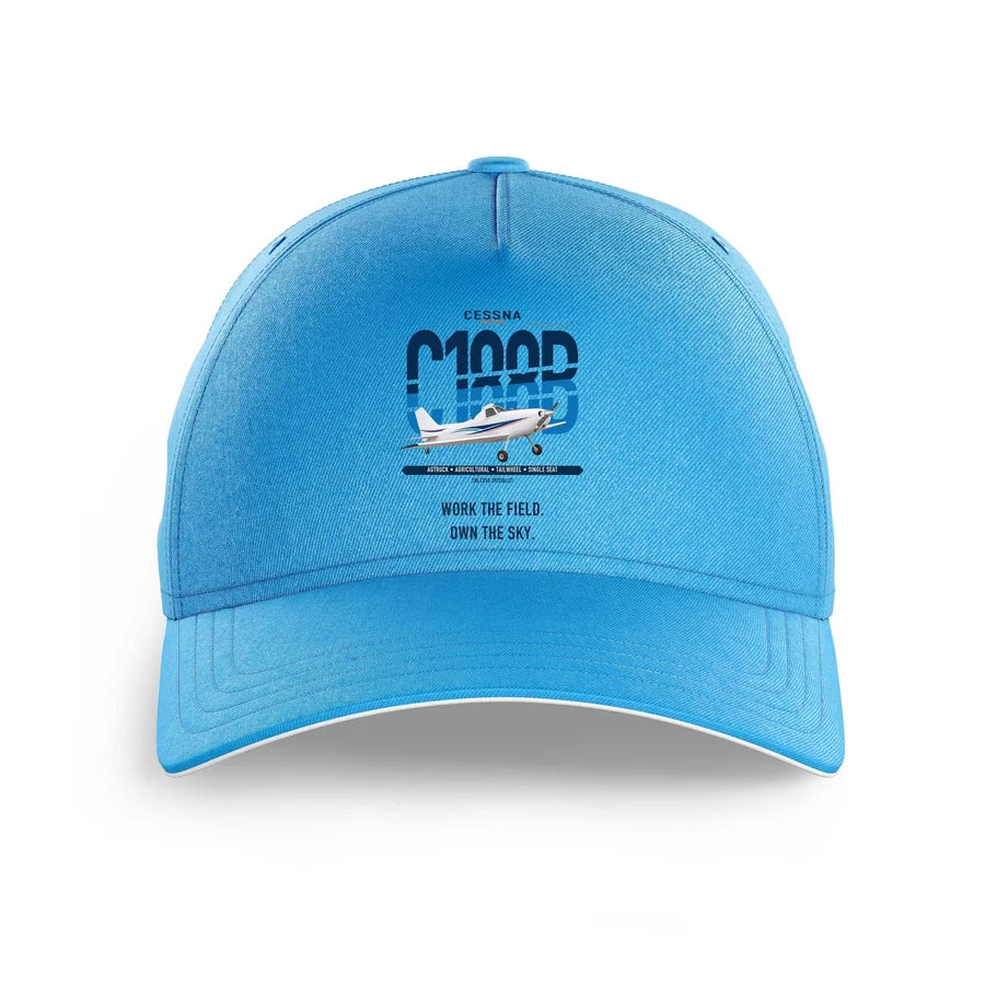 Cessna A188B AgTruck design on light blue printed hat