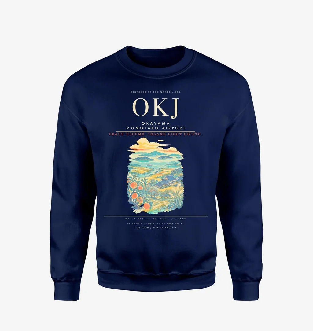 Okayama Momotaro Airport OKJ Sweatshirt - Navy Blue