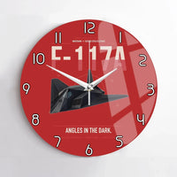 Thumbnail for F-117A Nighthawk design on red no frame wall clock