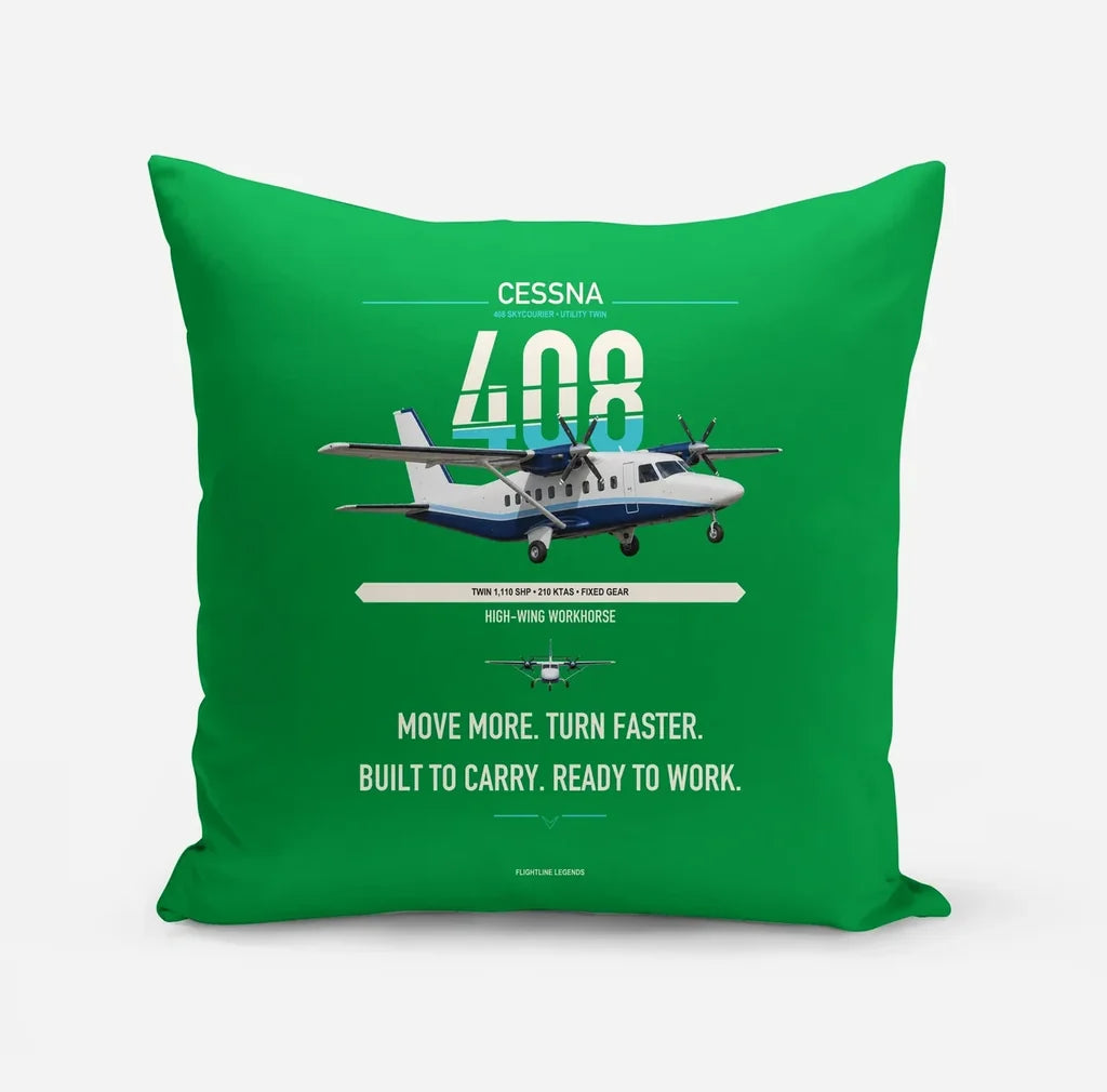 Cessna 408 SkyCourier design on green pillow