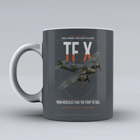 Thumbnail for Bristol Beaufighter TF X design on gray ceramic mug, double-side print