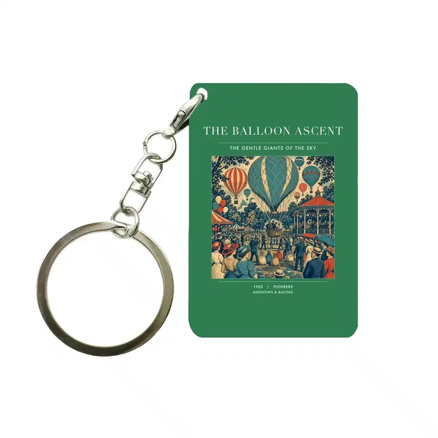 VINTAGE G4011 - The Balloon Ascent - Designed Key Chain design on green