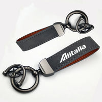 Thumbnail for Alitalia Airlines Horseshoe Buckle key chain in gray