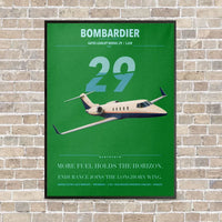 Thumbnail for Bombardier Learjet 29 vertical canvas print - framed - green background
