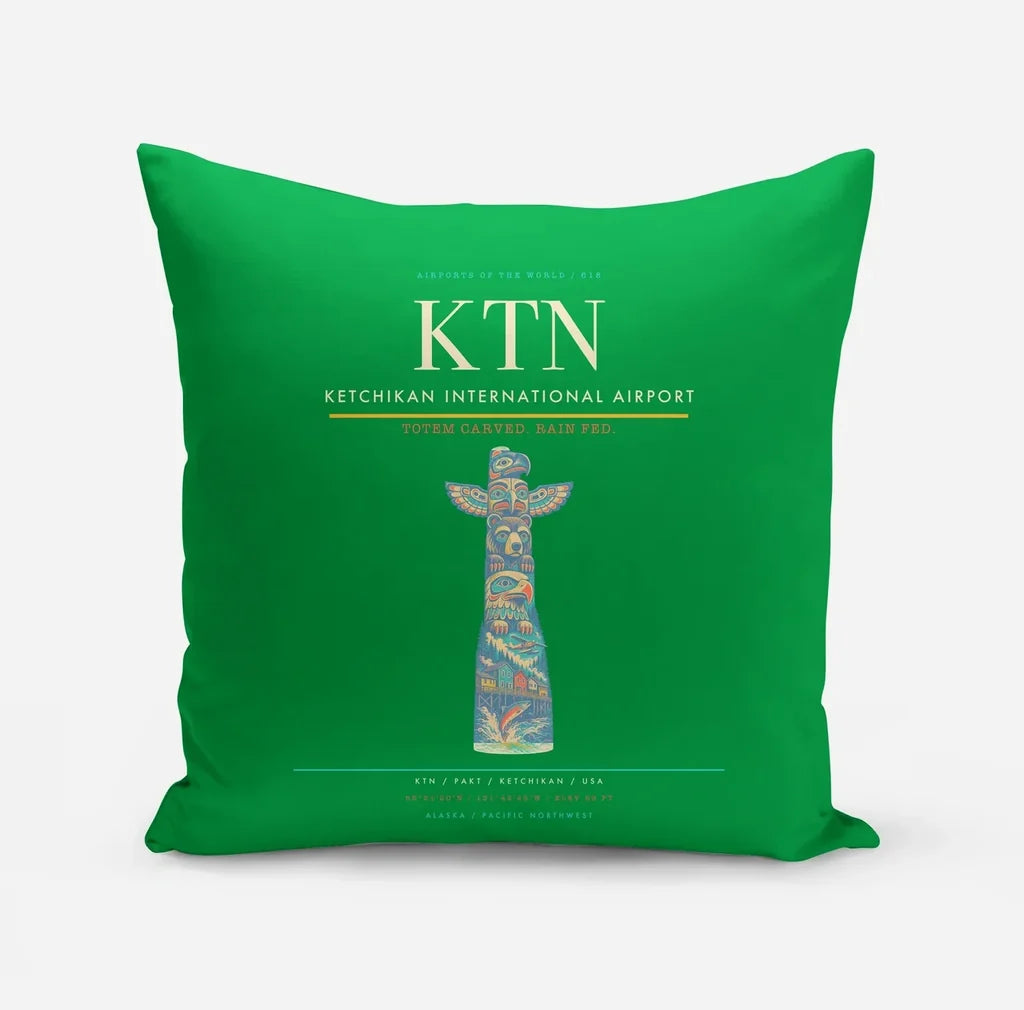 Ketchikan International Airport (KTN) design on green pillow