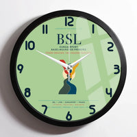 Thumbnail for EuroAirport Basel-Mulhouse-Freiburg (BSL) design on light green framed wall clock